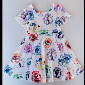 Disney girls Inside out Dress with Colorful Emotions Print